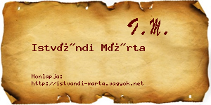 Istvándi Márta névjegykártya