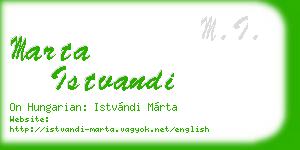 marta istvandi business card