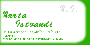 marta istvandi business card